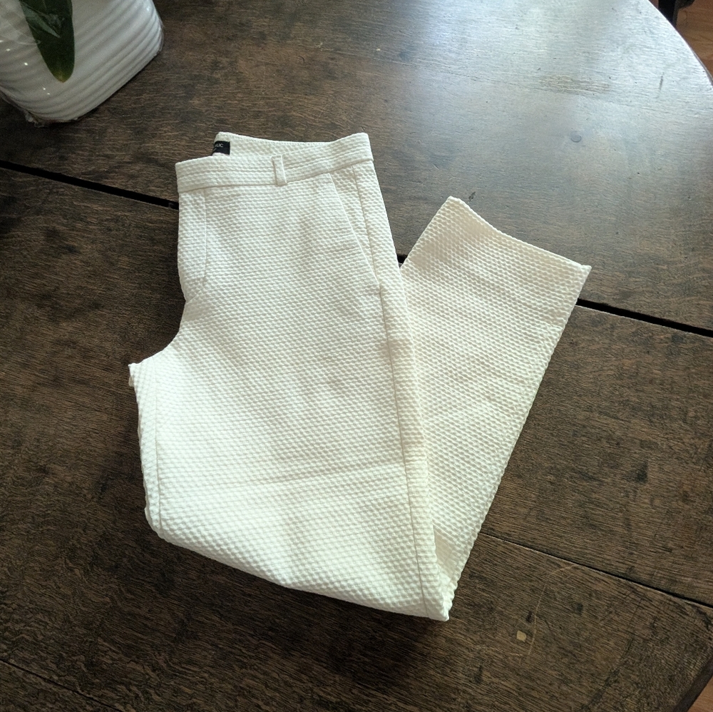 Banana Republic White Textured Pants